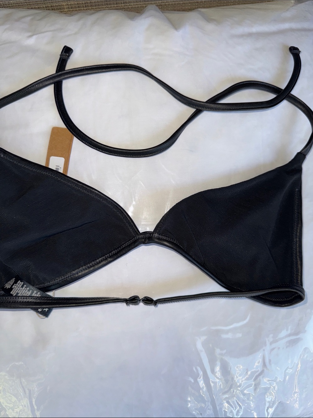 SKIMS Faux Leather Tie Bralette XS - Picture 5 of 7